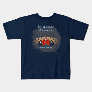 Spotted Lanternfly in light blue Kids T-Shirt